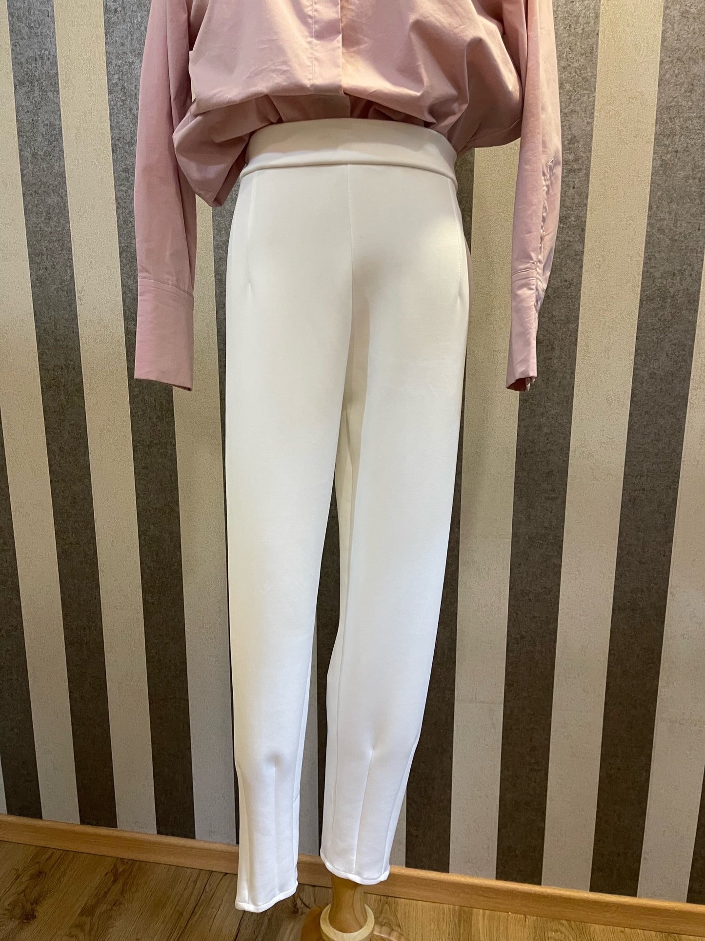 Bella High Waist Ankle Pants in White