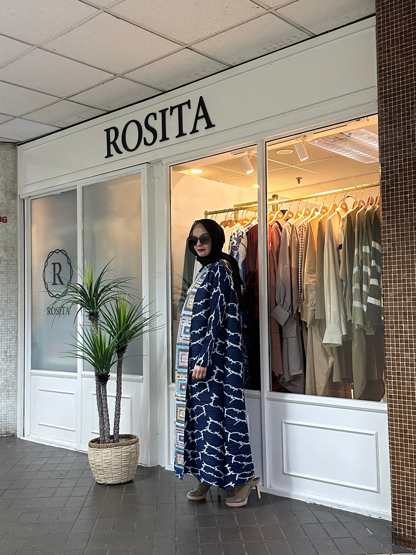 Lady Dayana Blue Abstract Pleated Outerwear (SALE!)