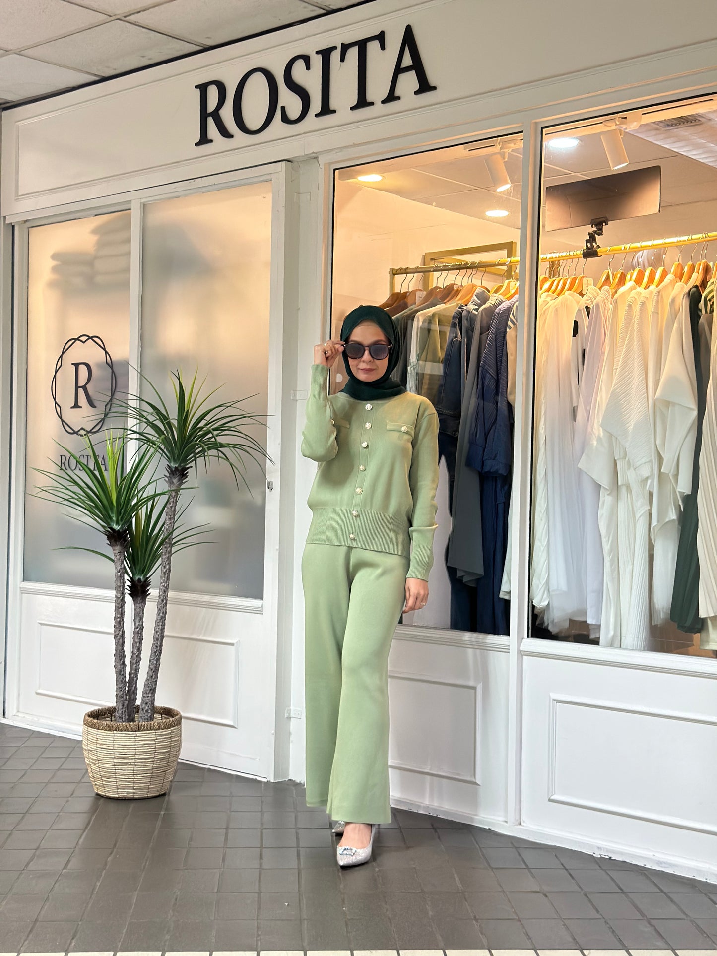 Miss Coco Pants Set in Pistachio ( Pre order)