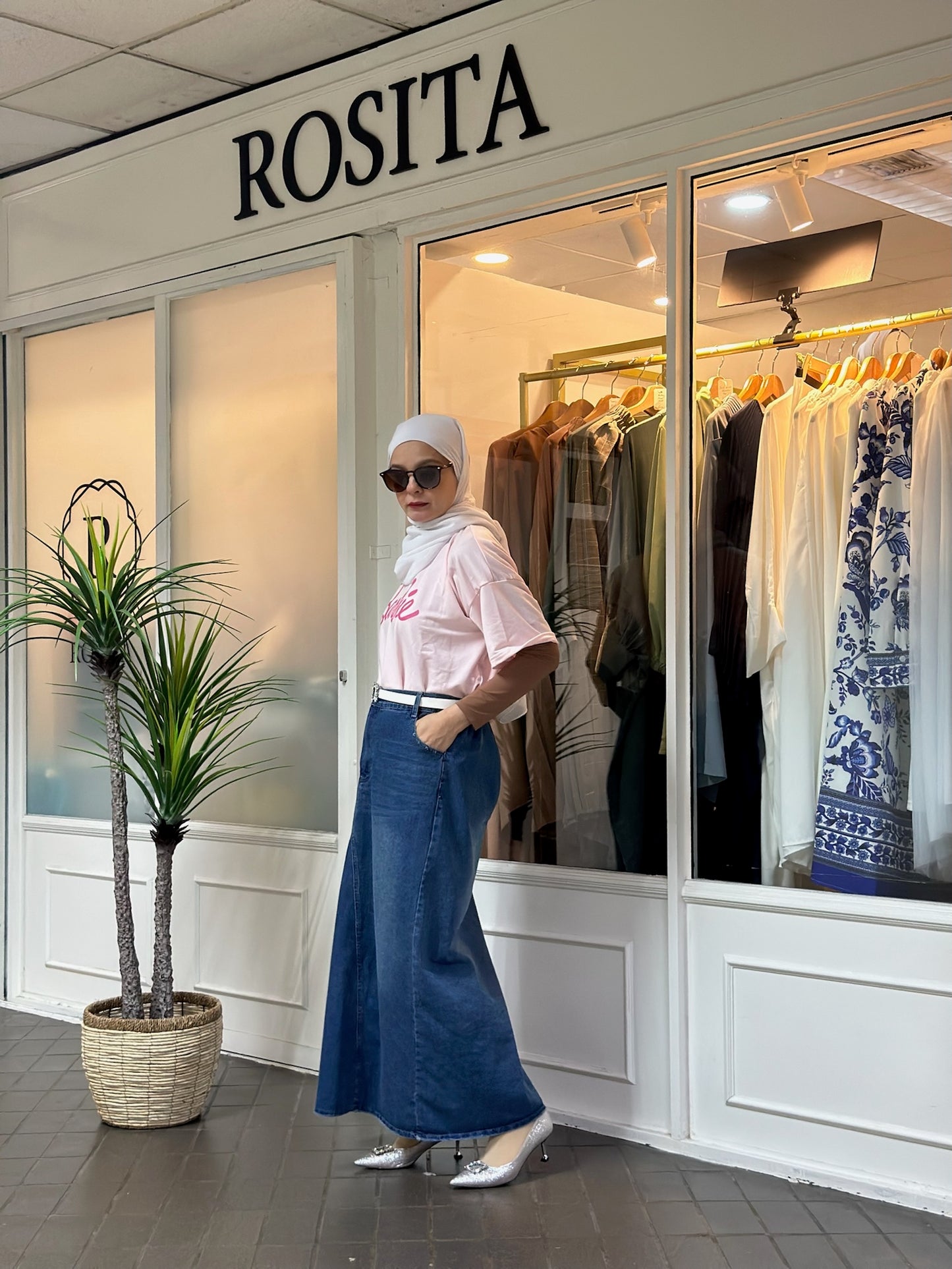 Jenny Denim Midi Skirt