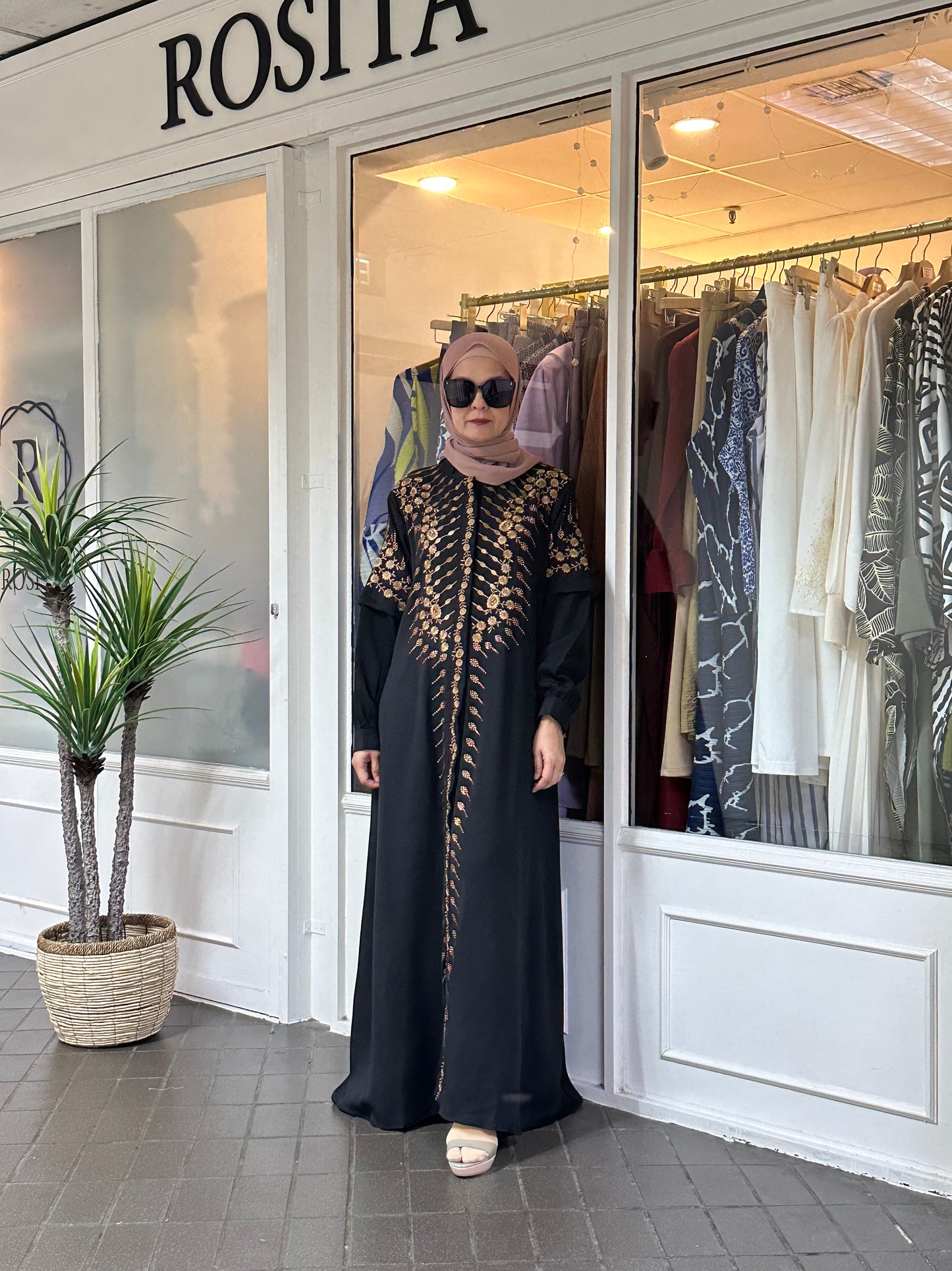 Abaya Raudhah in Bronze Embroidery (SALE!)