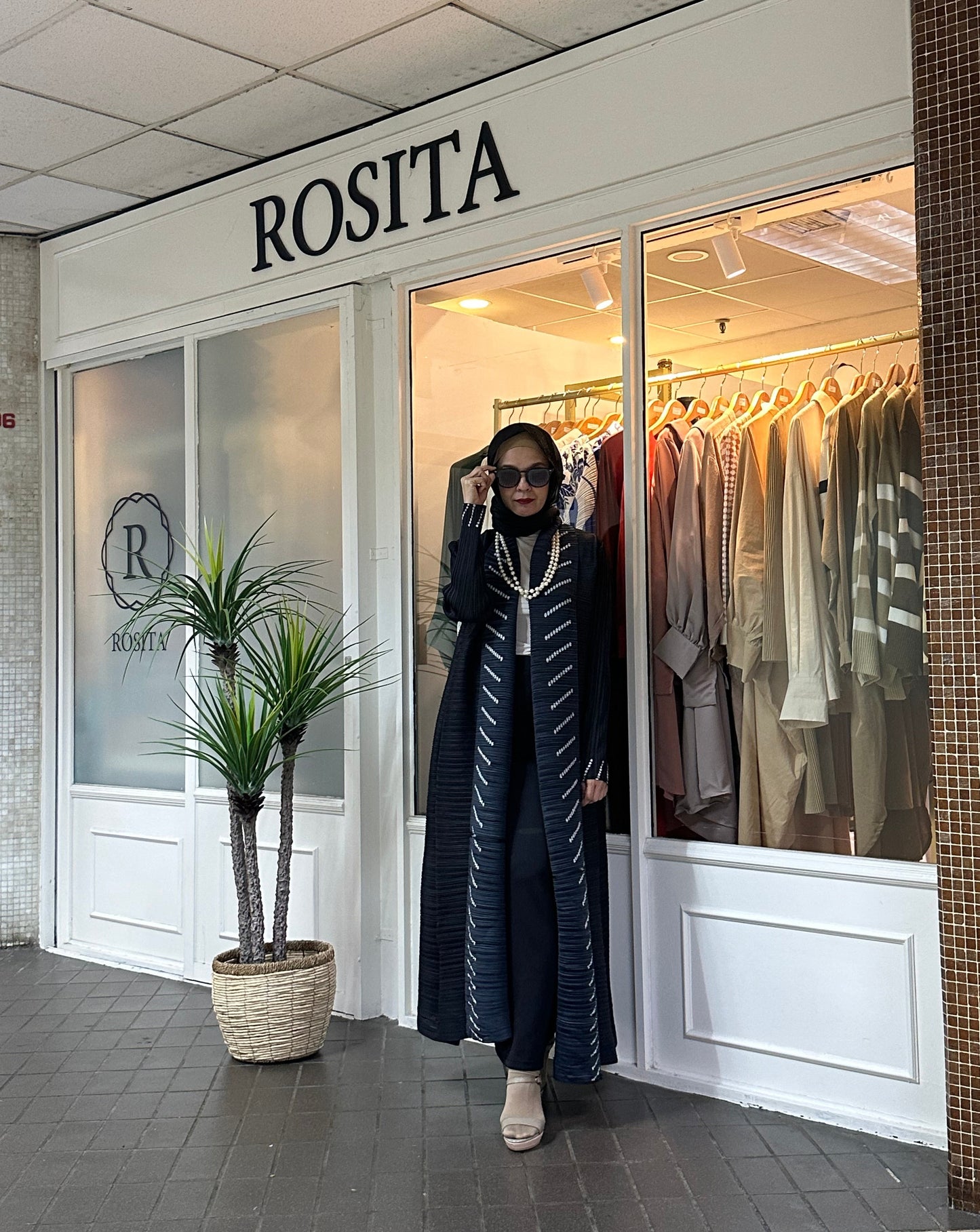 Lady Dayana Blue Black Pleated Outerwear (SALE!)