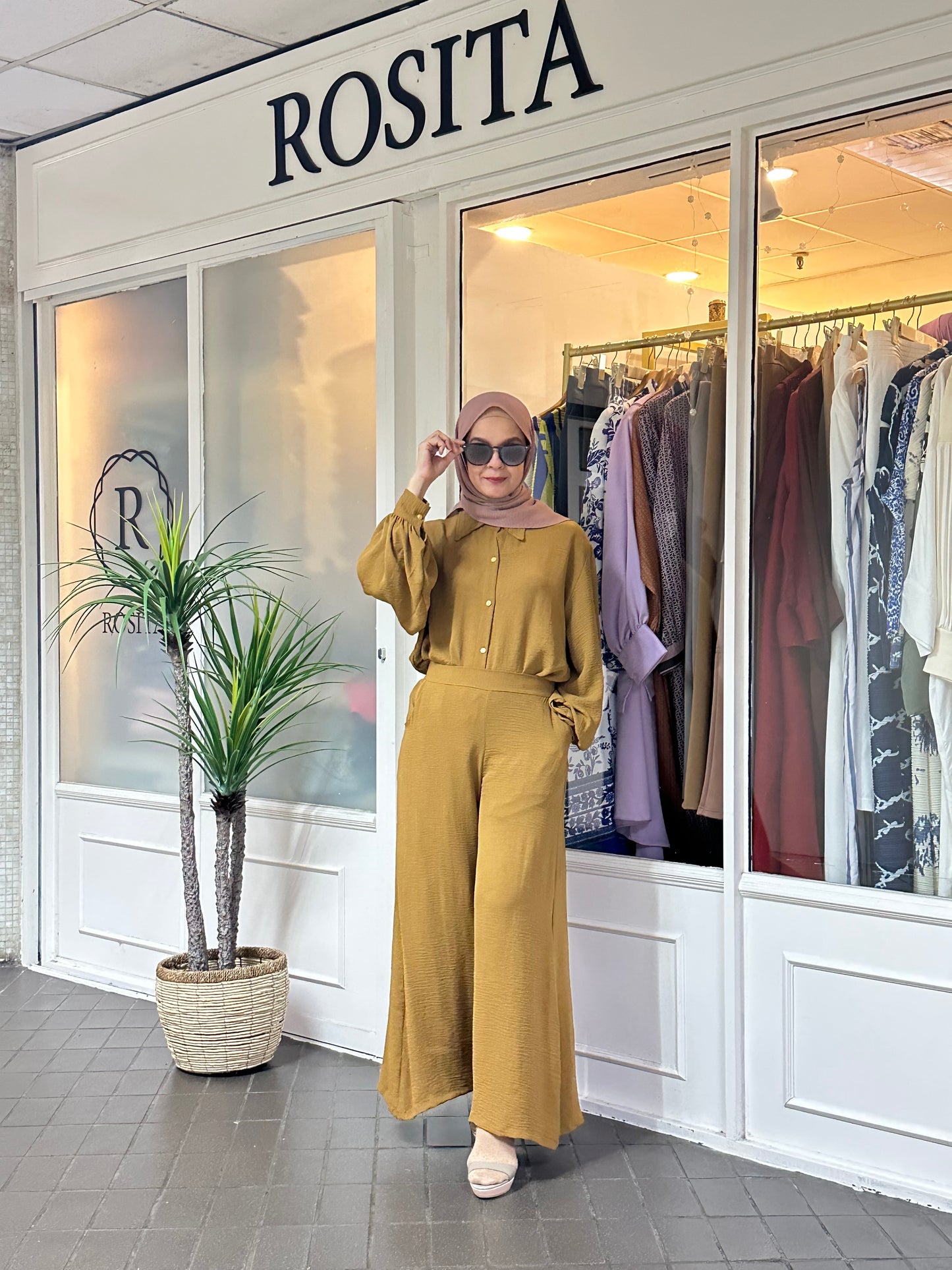 Miss Ivy Pants Set in Dijon (NEW!)