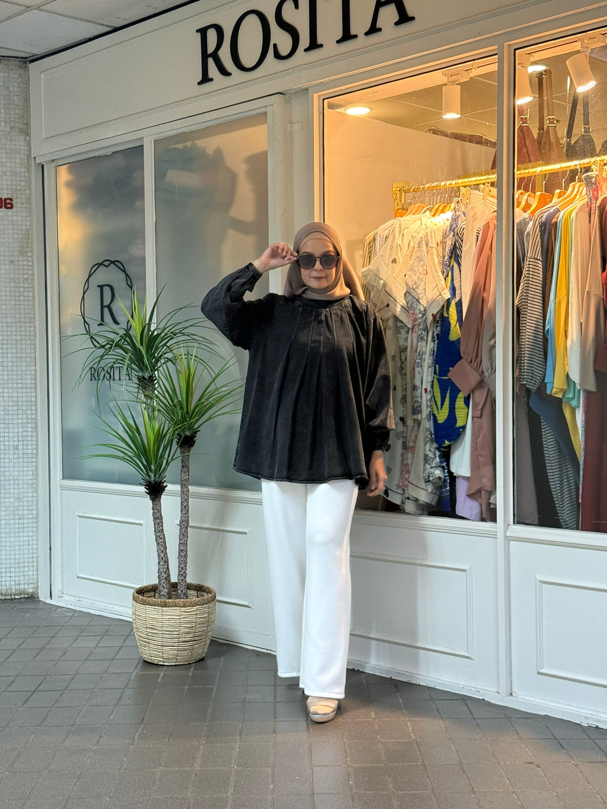 Faye Denim Top in Ash Grey (NEW!)
