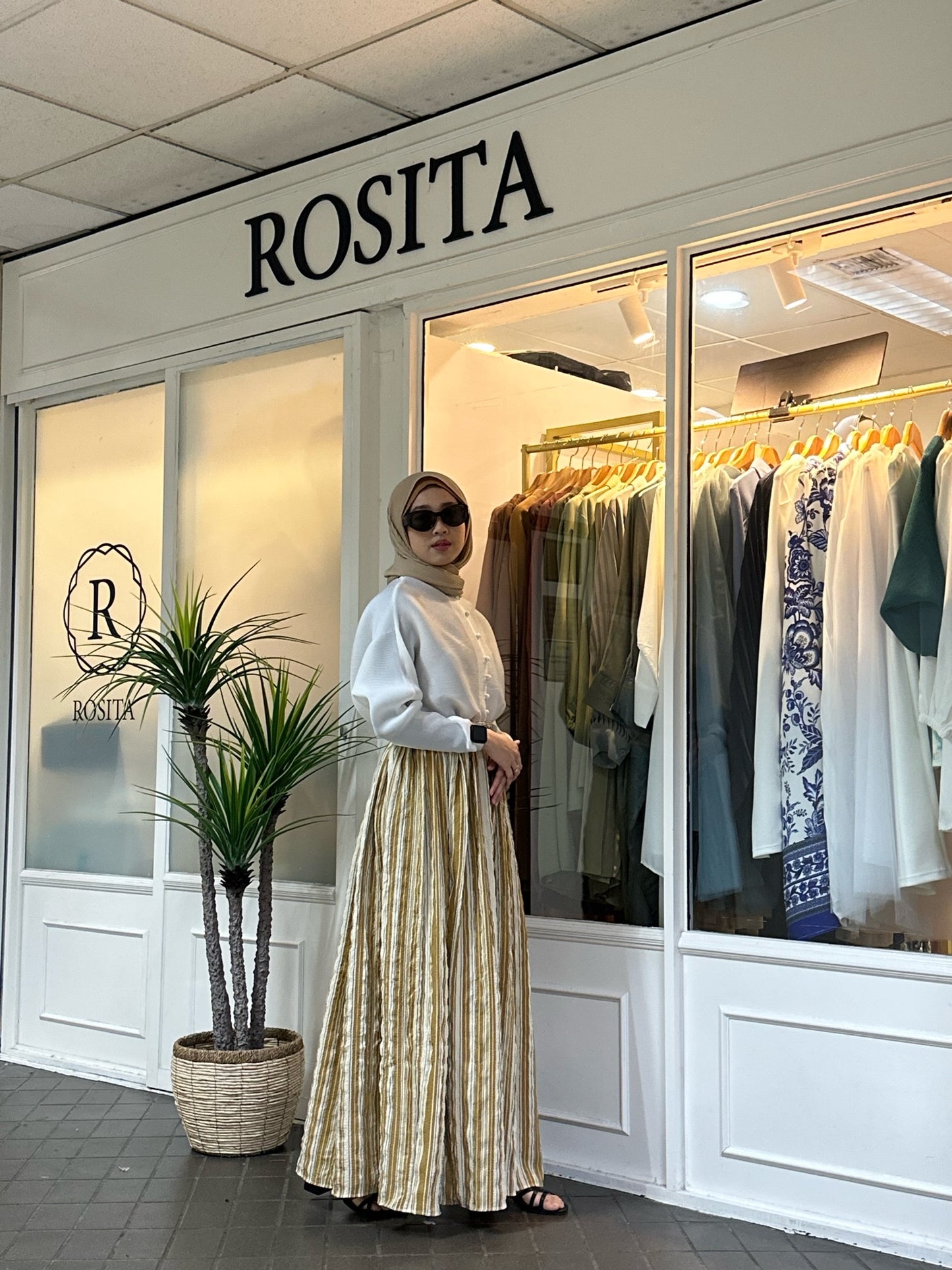 Maya Striped Maxi Skirt in Mustard ( PROMO!!)