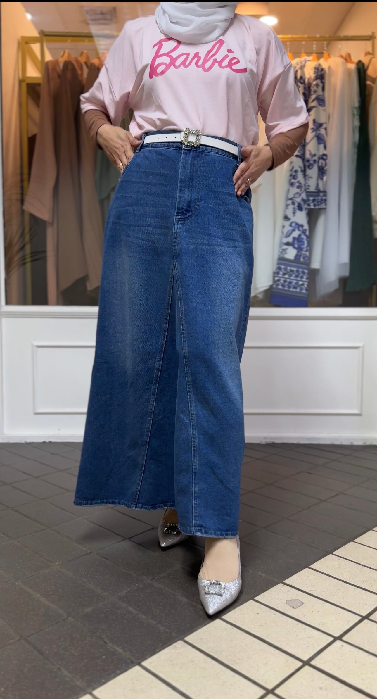 Jenny Denim Midi Skirt