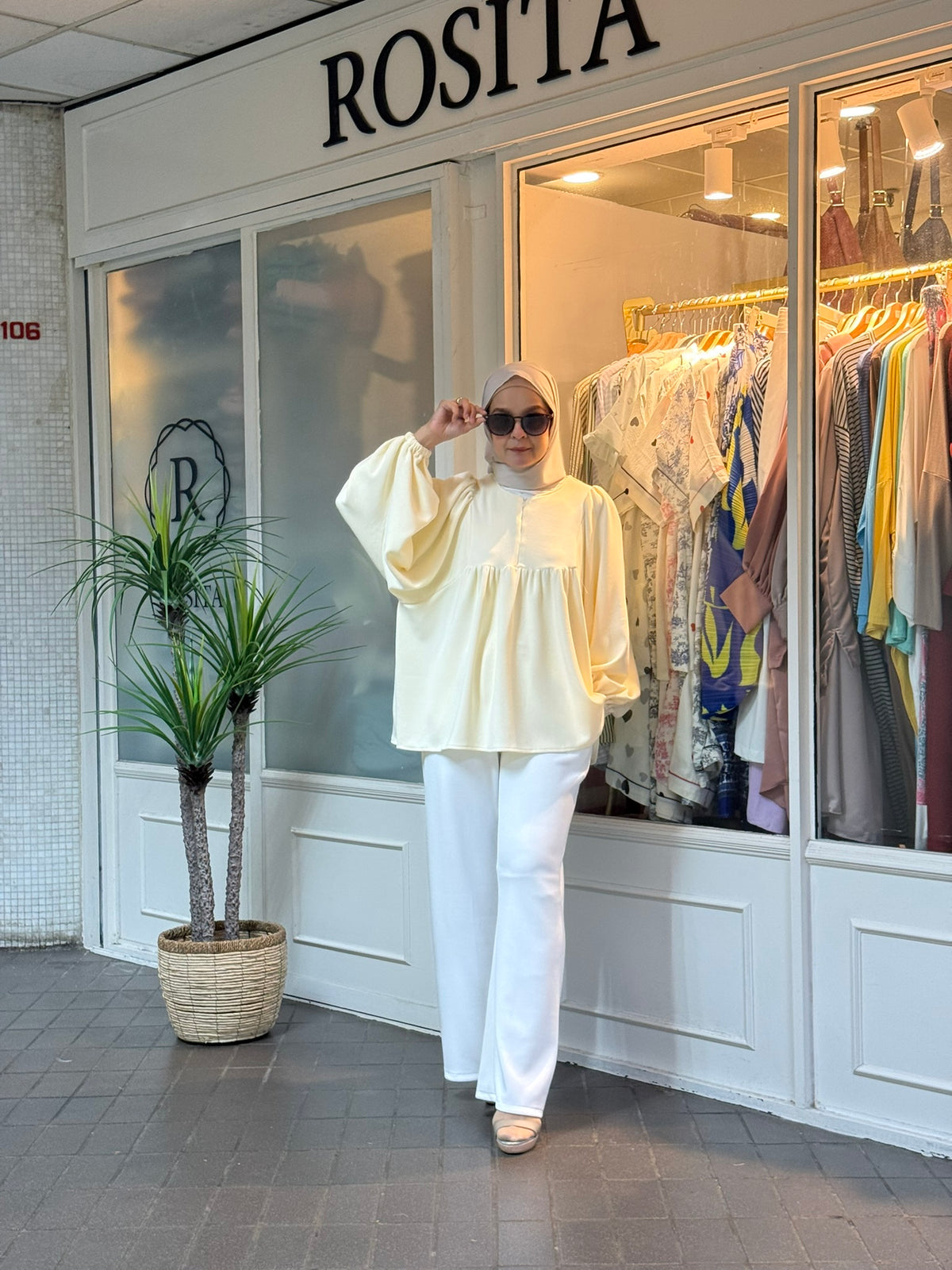 Lisa Babydoll Top in Cream (NEW!)