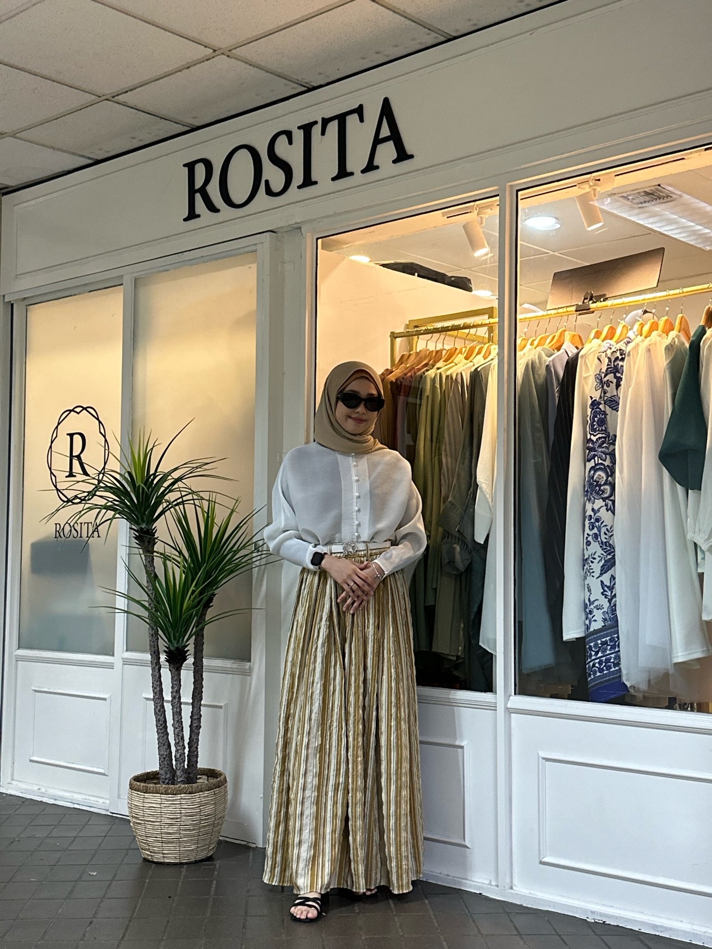 Maya Striped Maxi Skirt in Mustard ( PROMO!!)
