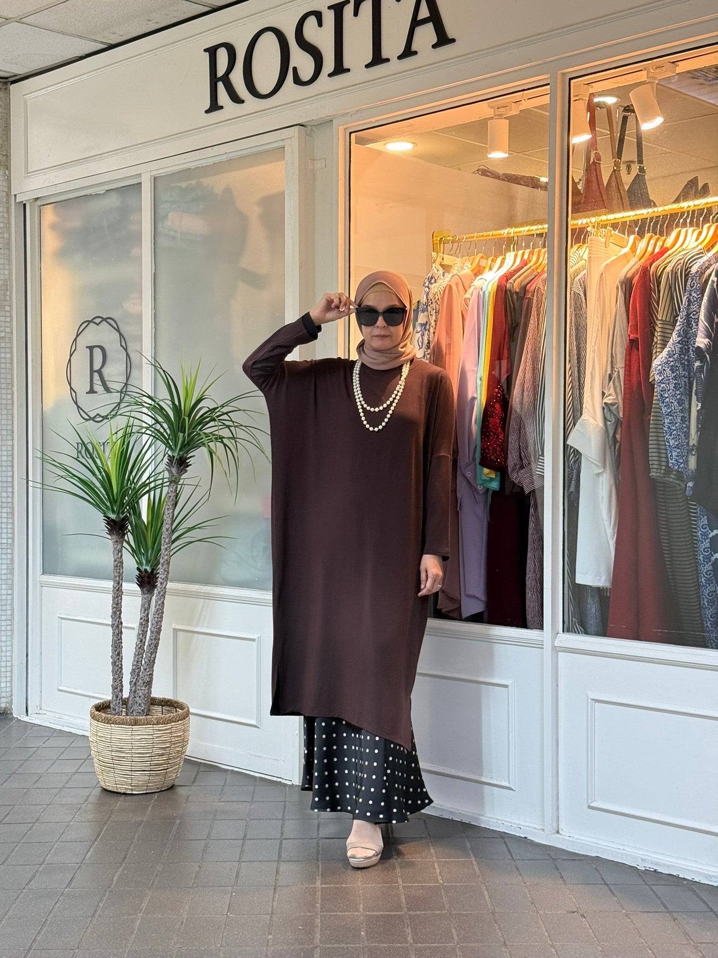Yuna Batwing Tunic in Espresso (NEW!)