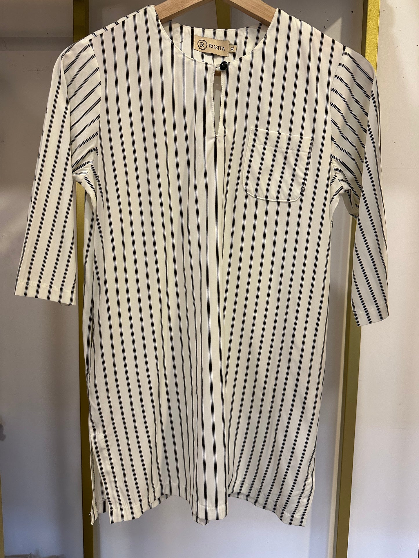 Boys Naem Kurta Top in Cream & Black Stripes (NEW!)