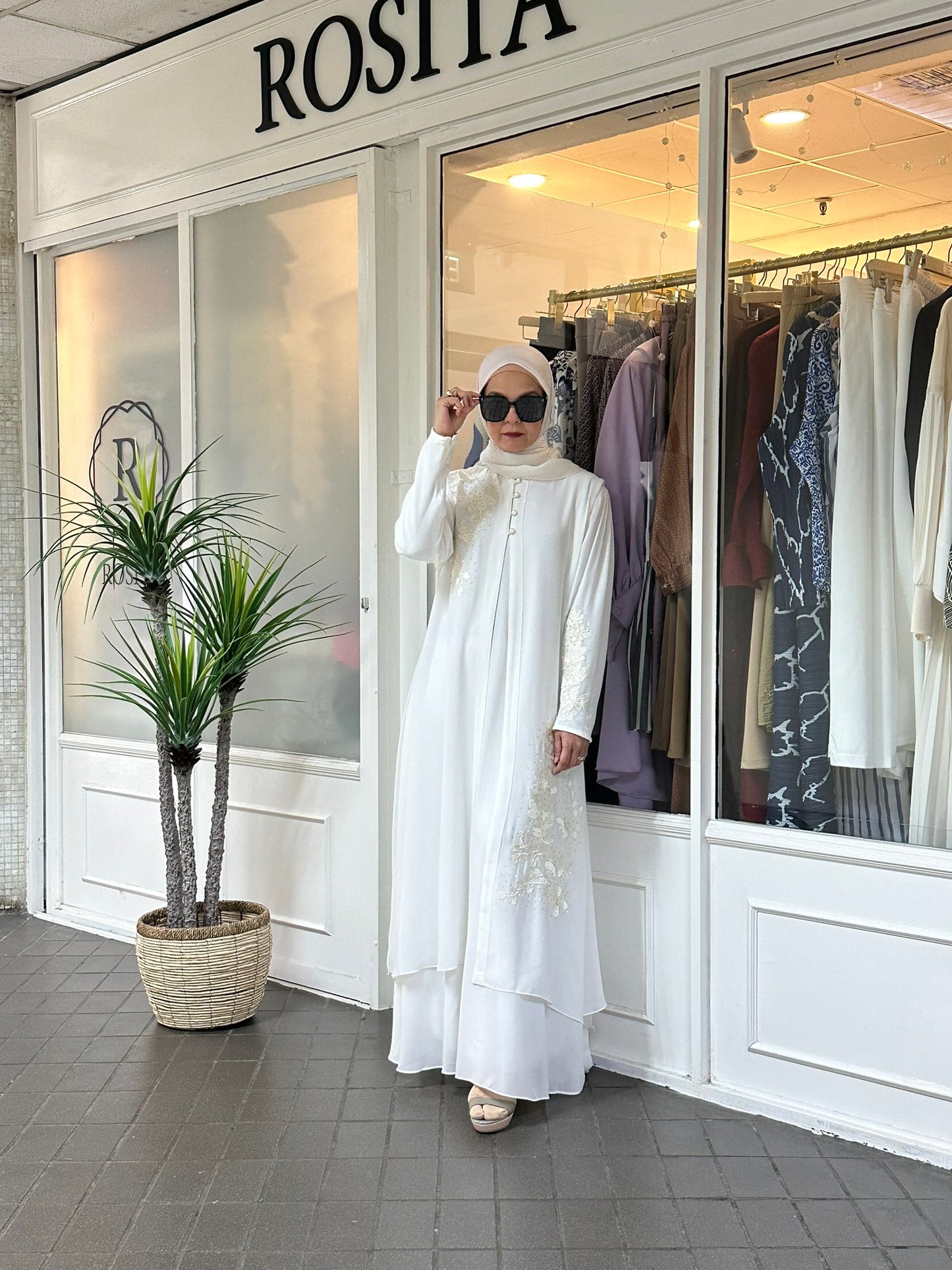 Amani Dress with vest in Off White (NEW!)