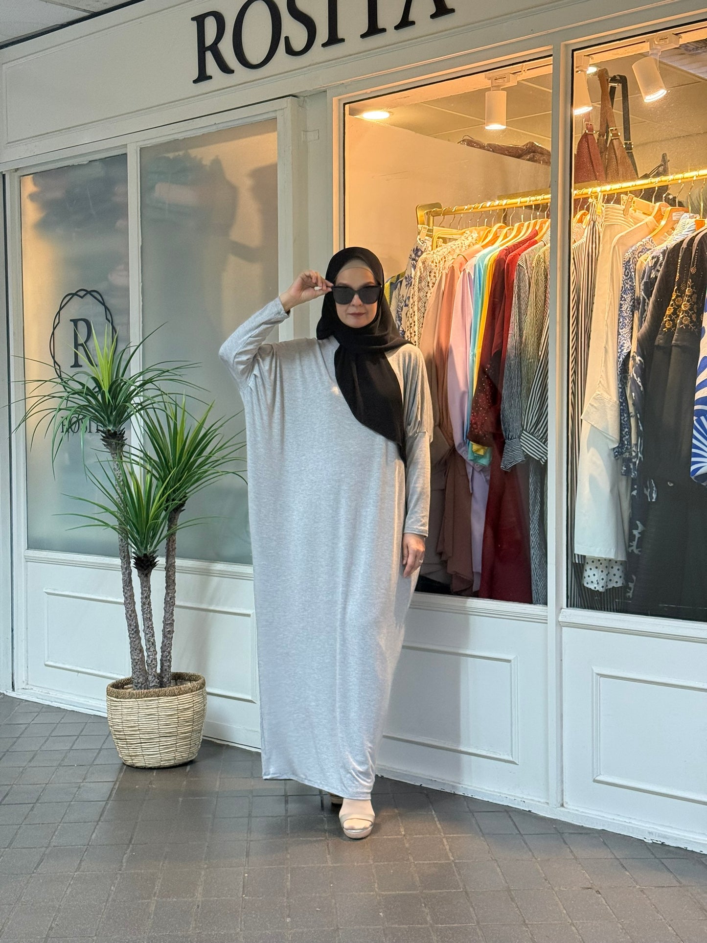 Alina Batwing Dress in Light Grey (NEW!)