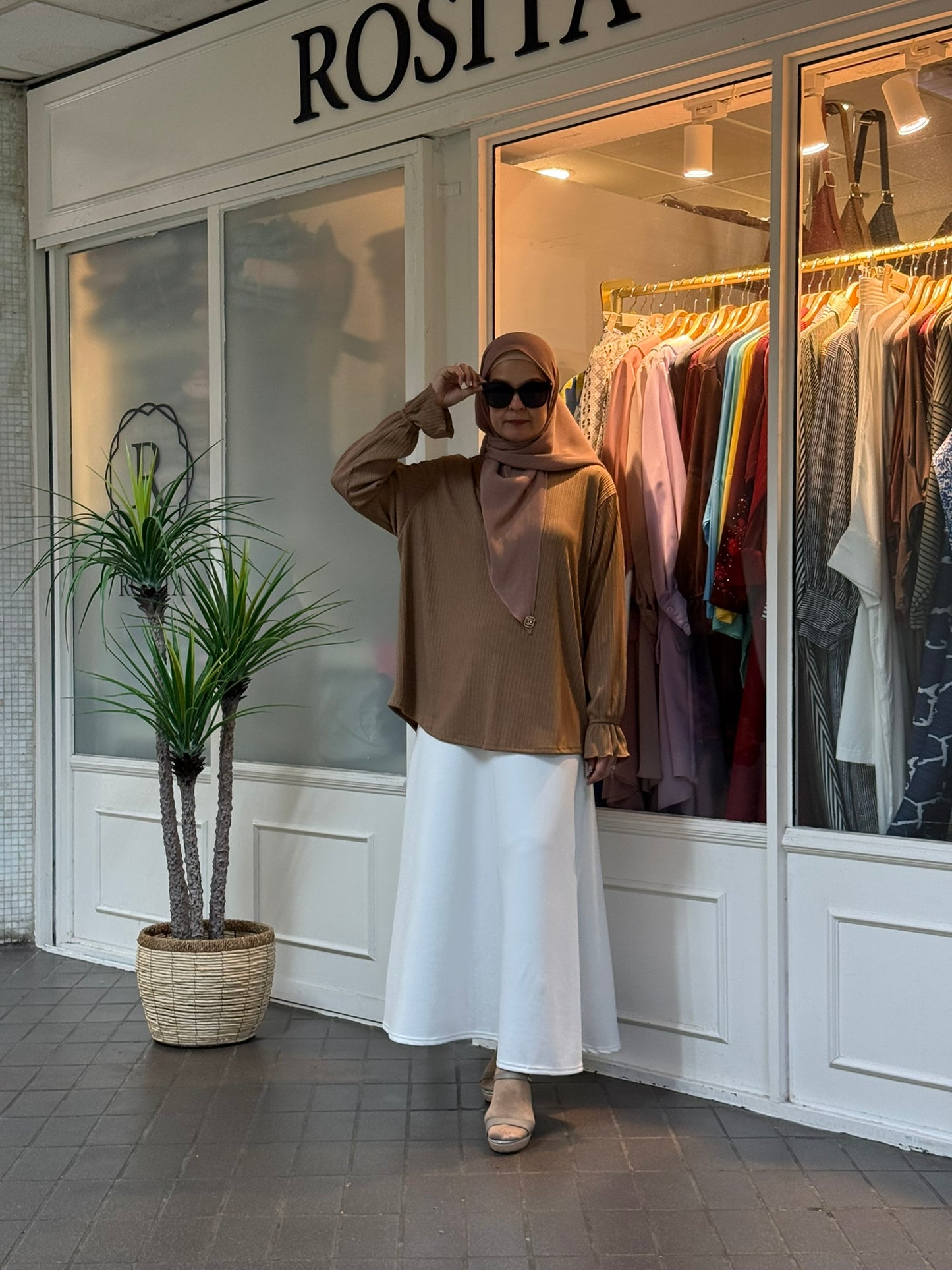 Reika Flounce Sleeves Top in Nude (NEW!)