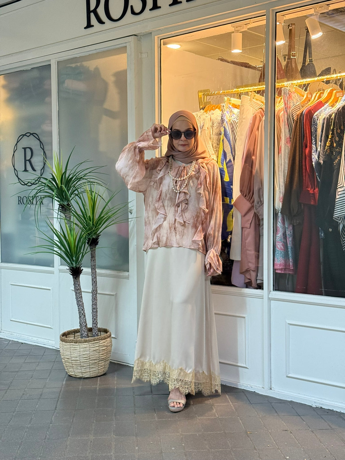 Leslie Frill Top in Pink Marble (NEW!)