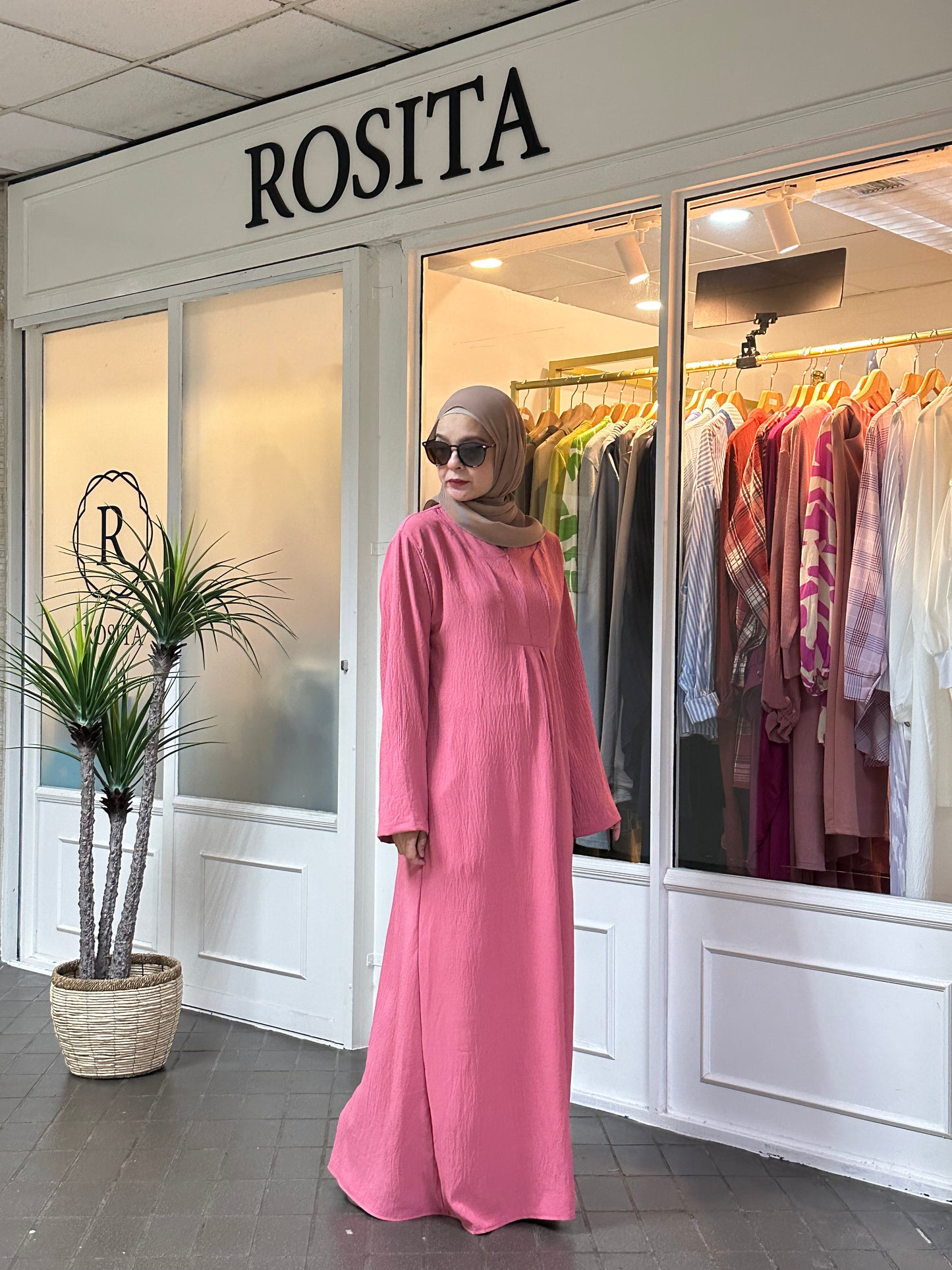 Zeana Dress in Salmon Pink