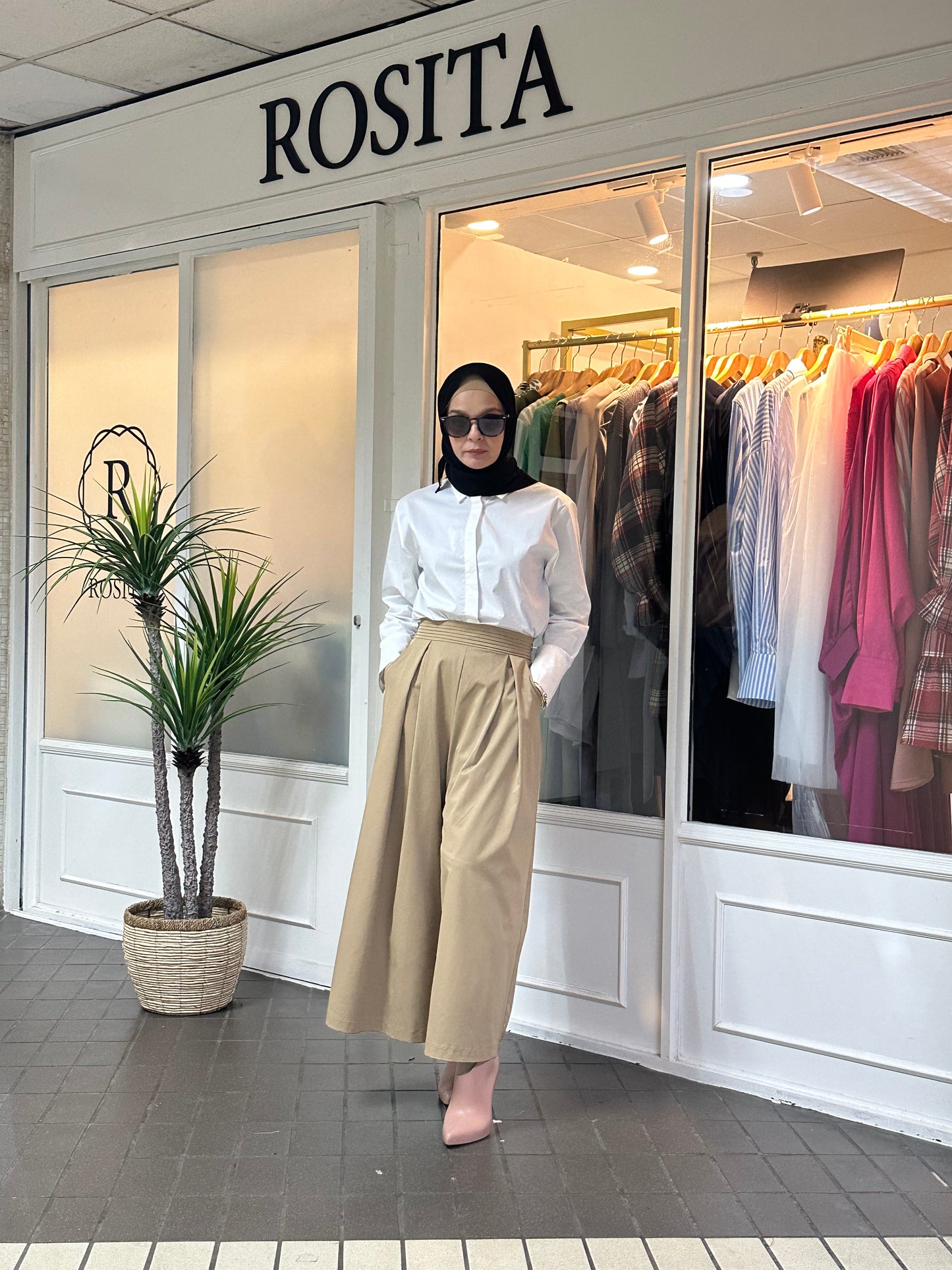 Nina High-Waist Culottes in Camel (NEW!)