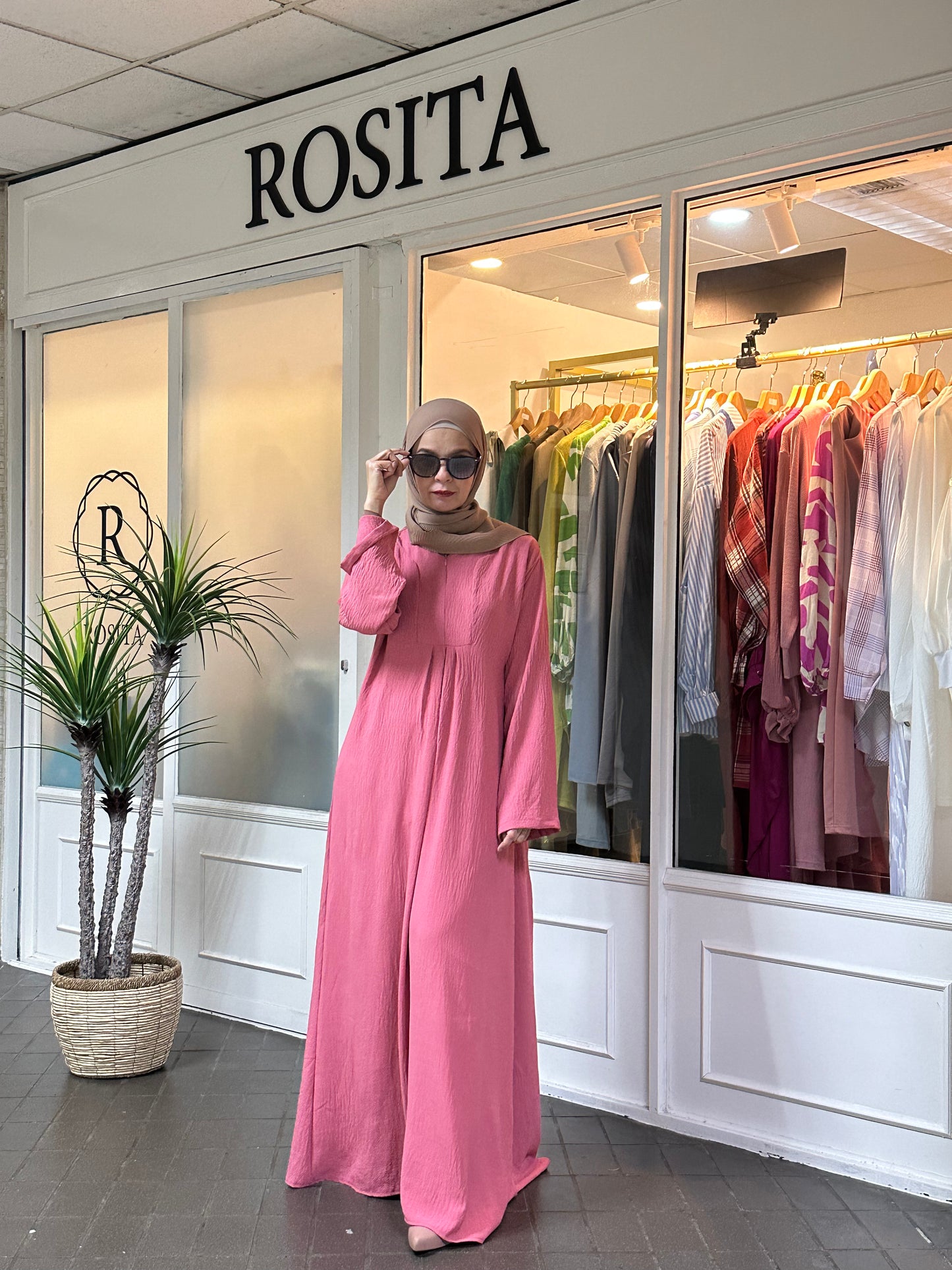 Zeana Dress in Salmon Pink