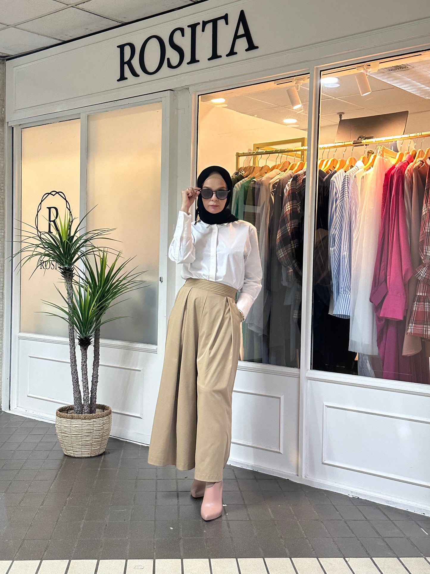 Nina High-Waist Culottes in Camel (NEW!)