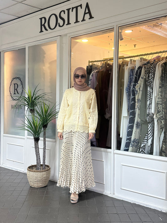 Darla Lace Embroidery Blouse in Butter (NEW!)