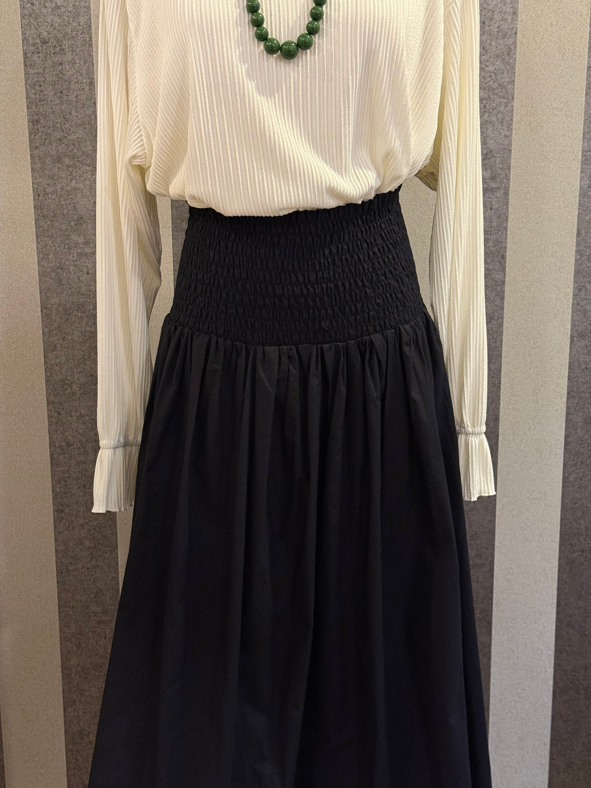 Kate Smocked Skirt in Black (NEW!)