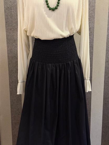 Kate Smocked Skirt in Black (NEW!)