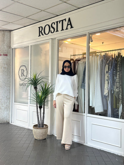 Adelle Stretchable Scuba Pants in Beige (NEW!)