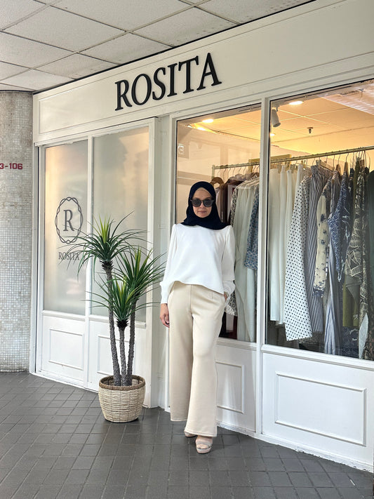 Adelle Stretchable Scuba Pants in Beige (NEW!)