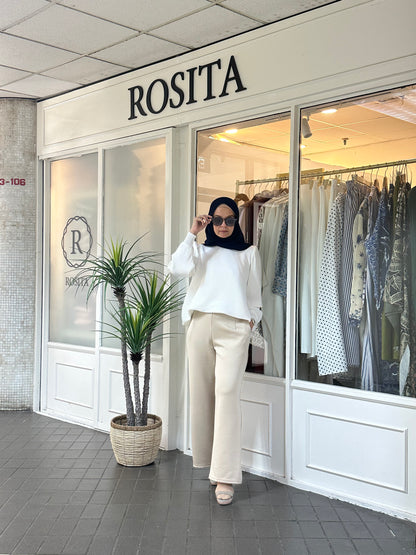 Adelle Stretchable Scuba Pants in Beige (NEW!)