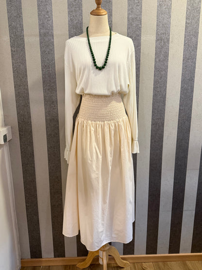Kate Smocked Skirt in Buttermilk (NEW!)