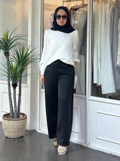 Adelle Stretchable Scuba Pants in Black