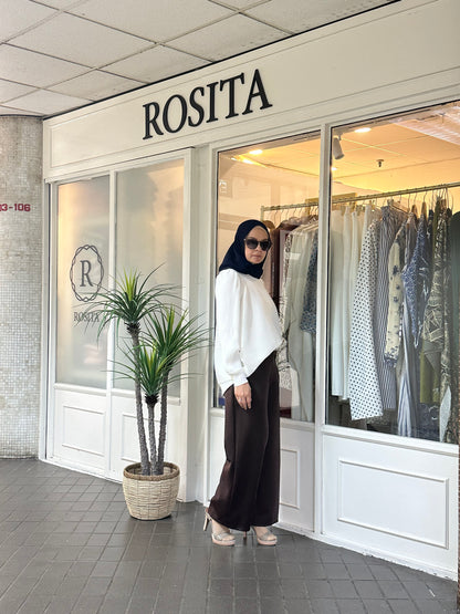 Adelle Stretchable Scuba Pants in Rich Brown (NEW!)