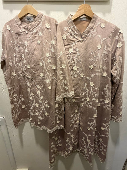 Girls Ratna Embroidered Kebaya Top in Champagne (NEW!)