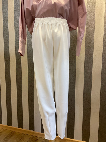 Bella High Waist Ankle Pants in White
