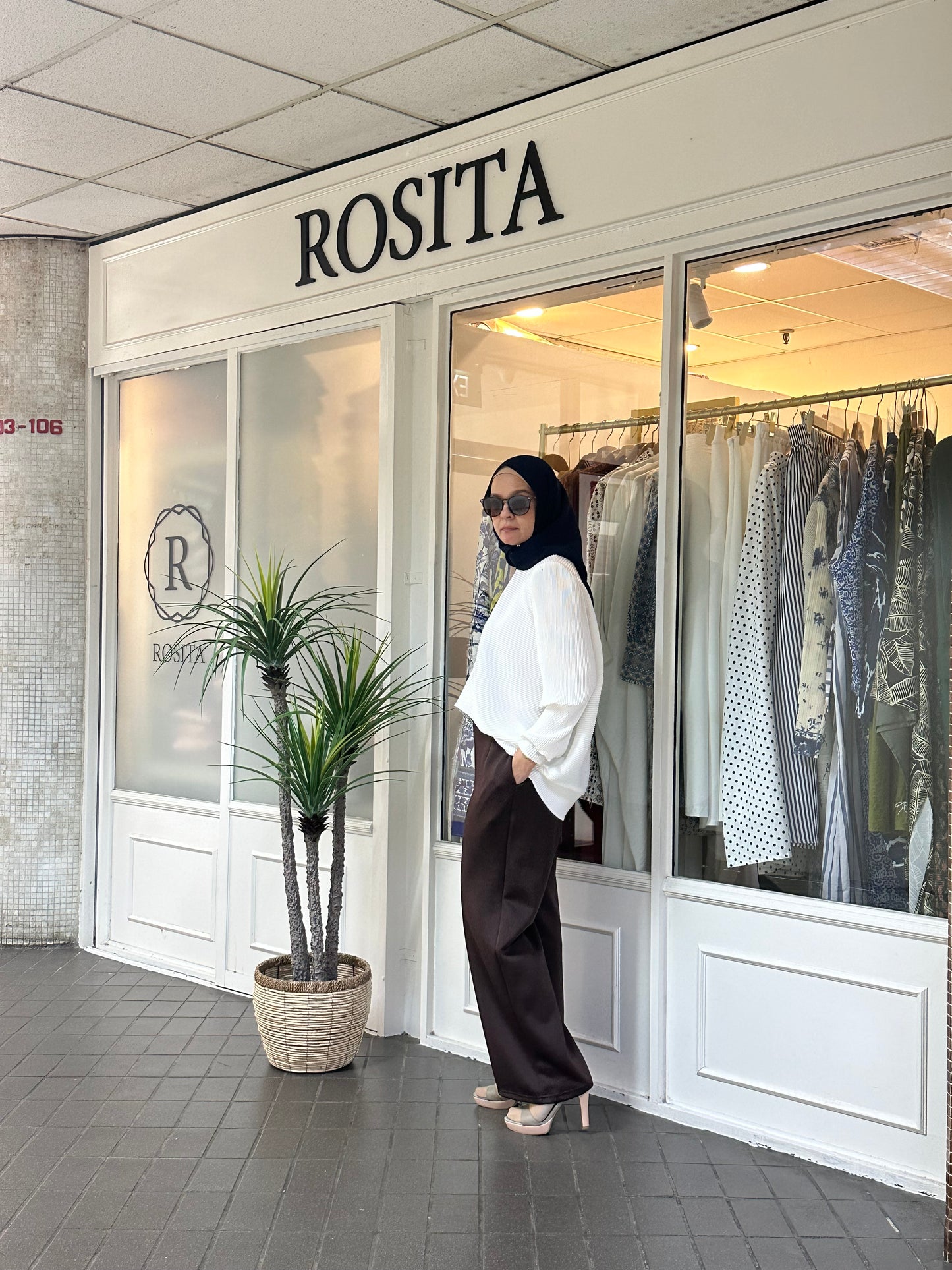 Adelle Stretchable Scuba Pants in Rich Brown (NEW!)