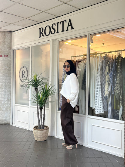 Adelle Stretchable Scuba Pants in Rich Brown (NEW!)