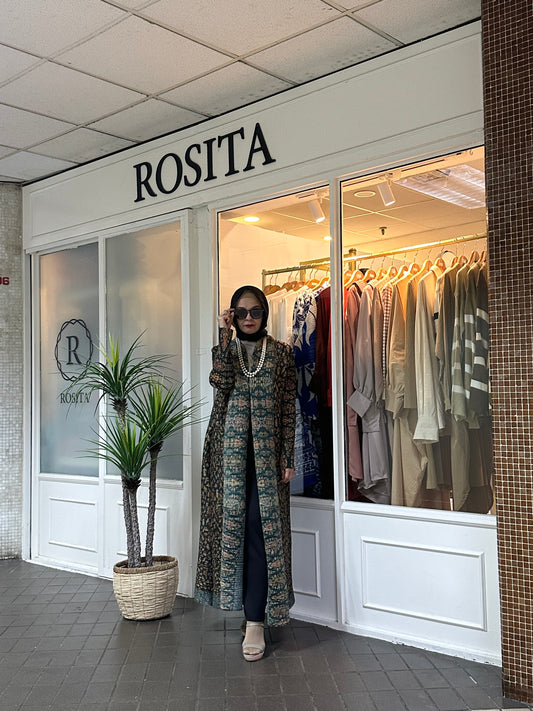 Lady Dayana Green Floral Pleated Outerwear (SALE!)