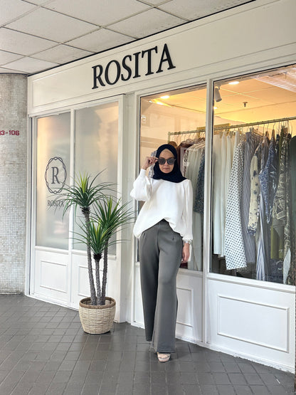 Adelle Stretchable Scuba Pants in Dark Grey (NEW!)