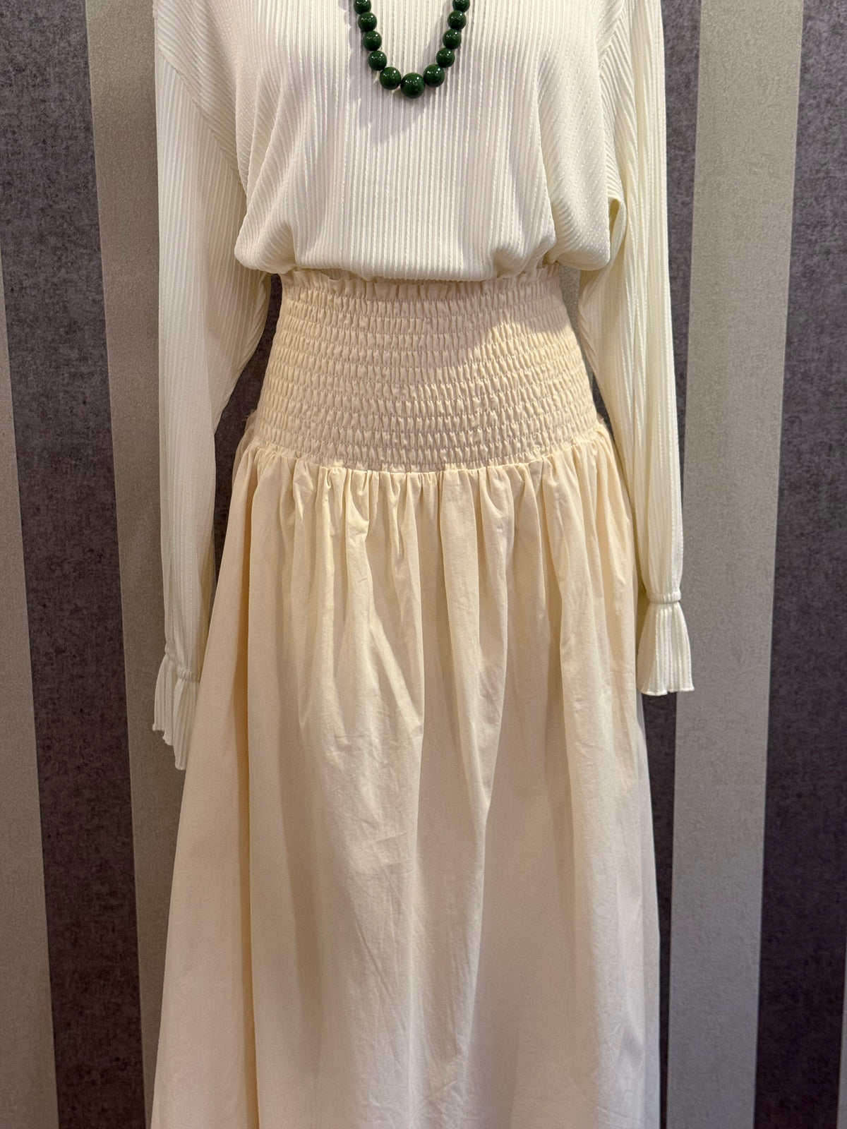 Kate Smocked Skirt in Buttermilk (NEW!)