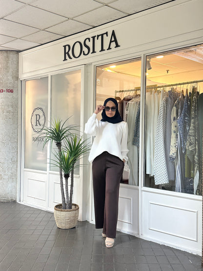 Adelle Stretchable Scuba Pants in Rich Brown (NEW!)