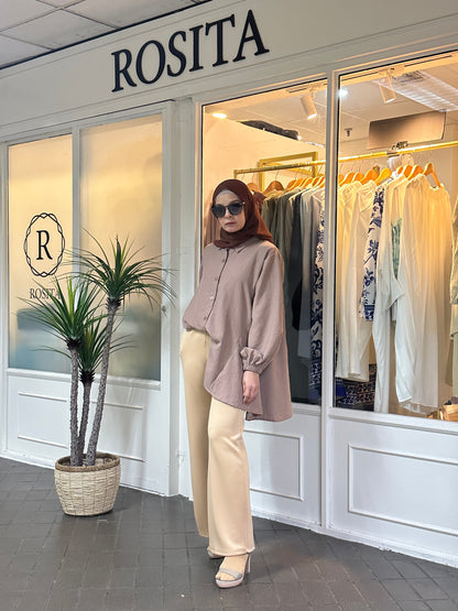 Gia Straight Cut Pants 2.0 in Beige
