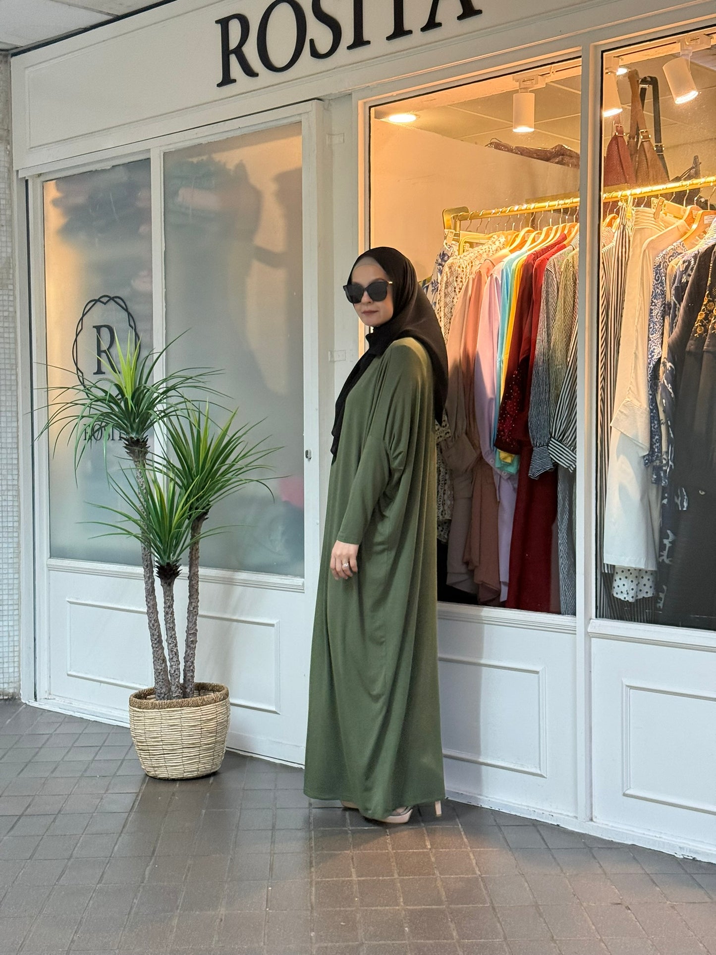 Alina Batwing Dress in Olive (NEW!)