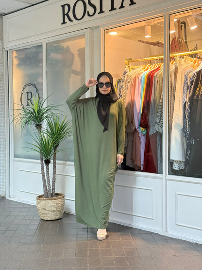 Alina Batwing Dress in Olive (NEW!)