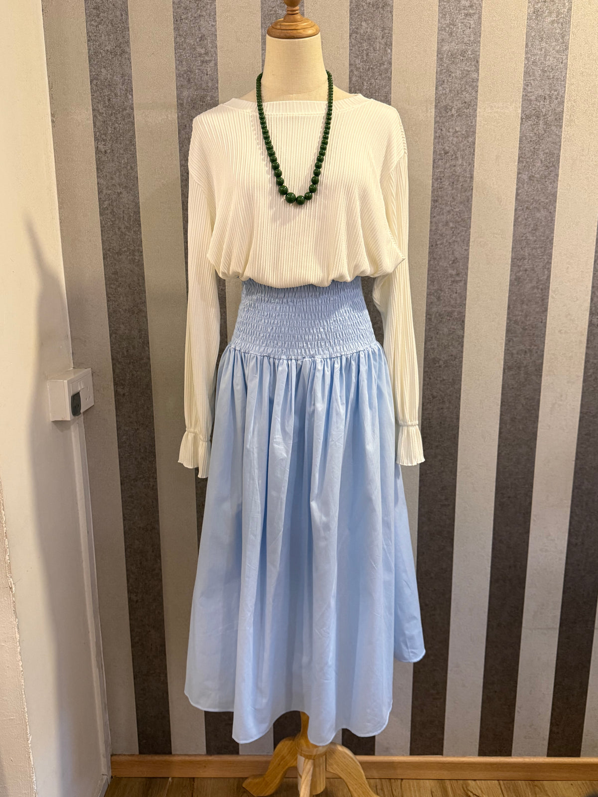 Kate Smocked Skirt in Sky Blue (NEW!)