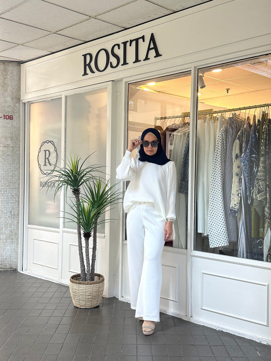 Adelle Stretchable Scuba Pants in White (NEW!)