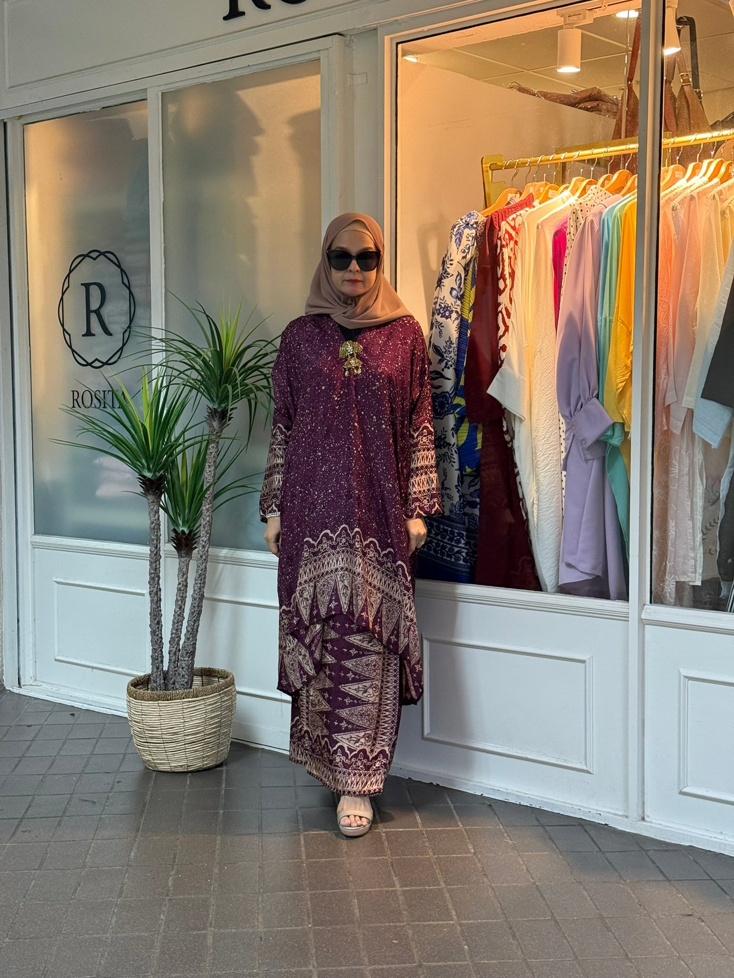 Sarina Batik Kurung Set in BS04 Eggplant (NEW!)