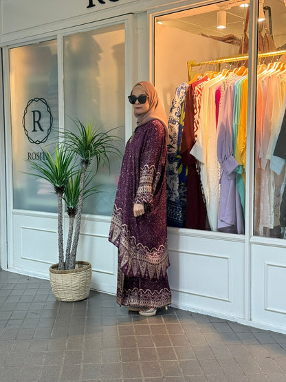 Sarina Batik Kurung Set in BS04 Eggplant (NEW!)