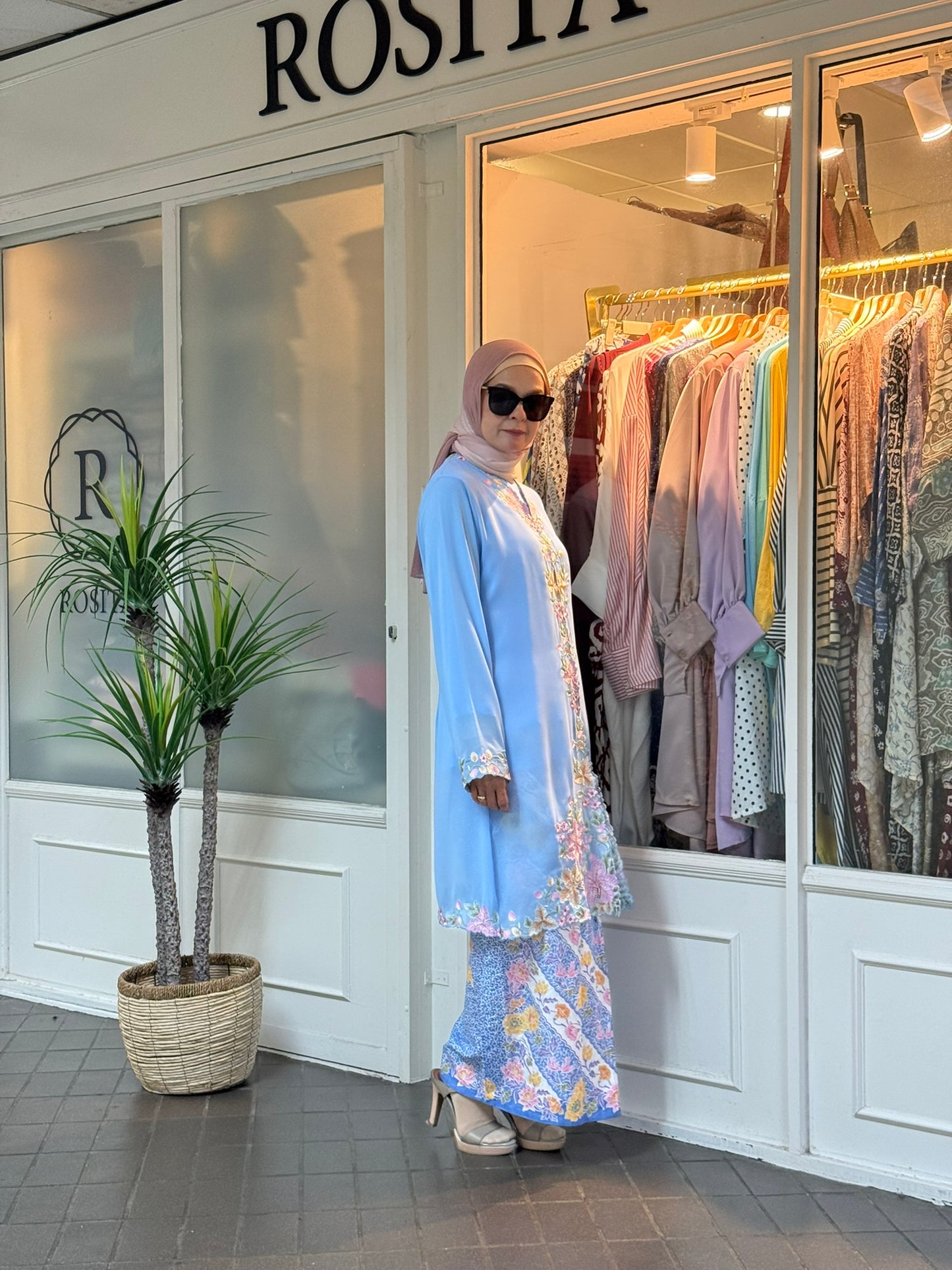Kebaya Sulam Che Nom in Baby Blue (Early Bird Promo)
