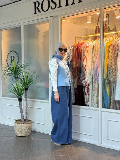 Leona Ribbon Vest in Baby Blue (NEW!)