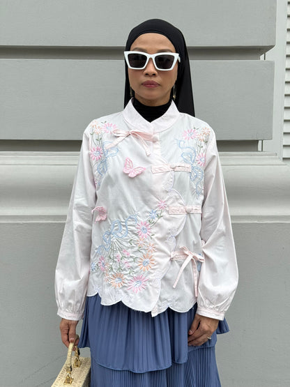 Lily Embroidery Blouse in Baby Pink (NEW!)