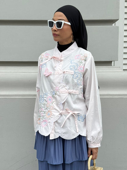 Lily Embroidery Blouse in Baby Pink (NEW!)